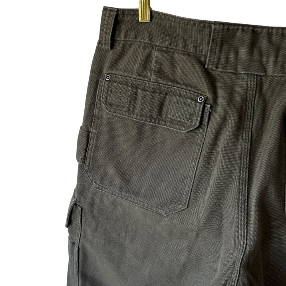 Duluth Trading Co Sz 36 Cargo Carpenter Shorts Utility Heavyweight Pockets Green - Picture 7 of 15